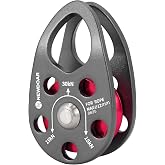 NewDoar Micro Mobile Pulley 30KN/6746lb Mobile Single Pulley Cheek Shaped for Max Rope 12mm Rope for Climbing, Rescue Lifting,Hitch Tending (Grey-One Unit)
