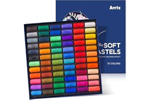 Arrtx Soft Pastels, 72 Colors Soft Chalk Pastels High Adhesion for Artist Traditional Art Creation, Drawing Pastel Art Supplies for Adult Coloring, Media, Crafting