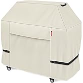 Porch Shield 54W x 24D x 46H inch Premium Gas Grill Cover Up to 52 inch, Waterproof and Fade Resistant 600D BBQ Covers for Weber, Brinkmann, Char-Broil and More, Light Tan