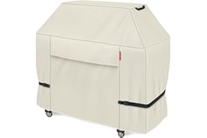 Porch Shield 54W x 24D x 46H inch Premium Gas Grill Cover Up to 52 inch, Waterproof and Fade Resistant 600D BBQ Covers for Weber, Brinkmann, Char-Broil and More, Light Tan