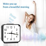 Brifit Silent Alarm Clock Bedside Battery Powered Large Display Black view 3