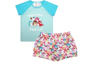 Bioworld Squishmallows Glitter Fifi The Fox & Friends Kids 2 Piece Pajama Set