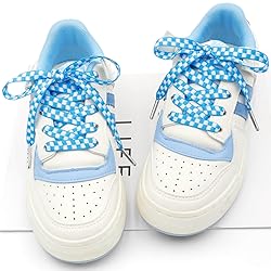 YJRVFINE Flat Checker Shoe Laces: 2 Pairs 45 Inch