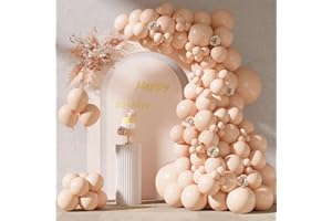 RUBFAC 87pcs Peach Nude Balloons Different Sizes 18 12 10 5 Inches Pastel Orange Balloon Premium Boho Orange Latex Balloons for Birthday Party Wedding Baby Shower