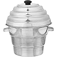 METREY Glaze Aluminum Idli Maker Cooker with Khaman Dhokla Plates (4 Idli Plates, 2 Dhokla Plates, 1 Jaali, 15 Idli) | Silver