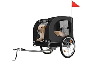 ELTRAWORS Bicycle Dog Carrier - 88Lbs Capacity Pet Bike Trailer with 19" Air Tires,Foldable Dog Trailer for Bike | with 600d Durable Waterproof Oxford Cloth | Universal Coupler | for Medium/Large Pets