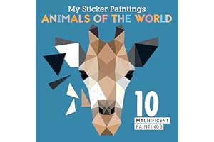 My Sticker Paintings: Animals of the World: 10 Magnificent Paintings (Happy Fox Books) For Kids 6-10, Giraffes, Elephants, Pandas, and More, with up to 70 Removable, Reusable Stickers per Design