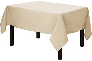 Gee Di Moda Square Tablecloth - 52 x 52 Inch - Beige Square Table Cloth for Square or Round Tables in Washable Polyester - Great for Buffet Table, Parties, Holiday Dinner, Wedding & More