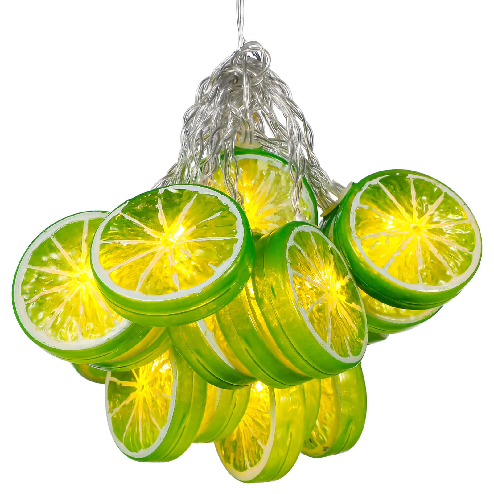 OSALADI Lime String Lights 3m 20 LEDs Battery Powered Lime Lights Decorations for Patio Fence Deck Balcony Camping - Batteries not Included