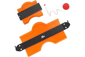 FEIR Contour Gauge Duplicator with Lock, Widen Shape Duplication Gauge Tool 5”& 10”, 2 Pack Master Outline Measuring Plastic Ruler for Corners, Woodworking Templates, Tiles and Laminate