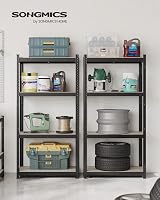 SONGMICS Set of 2 Shelving Units 40x80x160 cm 520 kg Load Greige/Black view 2