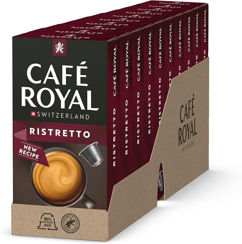 Ristretto - Cápsulas para cafetera Nespresso (100 unidades, intensidad 9/10, con certificado UTZ, de aluminio)