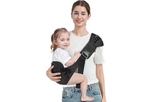 MISSWISDOM Toddler Sling Carrier, Toddler Carrier Sling Easy to Use (7-30lbs), Baby Sling Hip Carriers with Backrest, Black