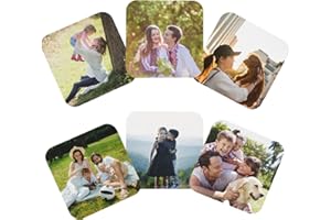 Personalized Coasters Set of 6 Custom Coaster Design Your Image Logo Text Picture Custom Photo Gifts Home Kitchen Office Tabl