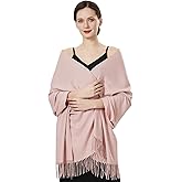 QBSM Womens Large Soft Wedding Evening Pashmina Shawls Wrap Scarfs