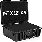 TORIBIO Hard Carrying Case with Foam, Shockproof Storage Box 16"x12"x4" | Customizable Foam Water‑resistant Portable Protective, for Microphone, Cameras Electronics, Inner Size: 15 x 11 x 3.5 in