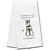 E&S Imports Schnauzer Kitchen Towels - Soft, Highly Absorbent - Schnauzer Gifts - Dish & Tea Towels - Reusable, Quick Drying - 100% Natural Cotton