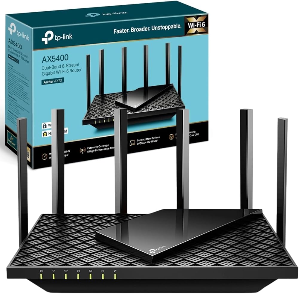 TP-Link Archer AX73 AX5400 WiFi 6 Router 4x Gbps LAN USB 3.0 200+ Devices