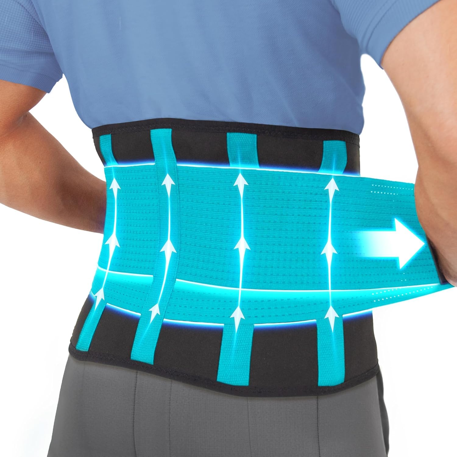 Clever Yellow Premium Back Support Belt, Back Brace, Lumbar Support Belt, Lower Back Support for Men and Women, Back Braces for Lower Back Pain (XL)