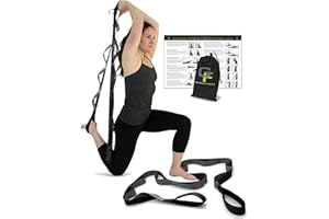 Gradient Fitness Stretching Strap for Physical Therapy, 12 Multi-Loop Stretch Strap 1.5" W x 8' L, Neoprene Handles, Physical