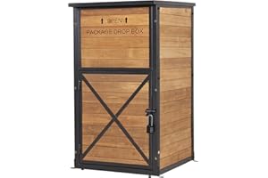 GUTINNEEN Package Delivery Boxes for Outside, Metal Frame Large Parcel Drop Box with Combination Lockable, Secure Anti Theft Package Delivery Box for Porch Curbside