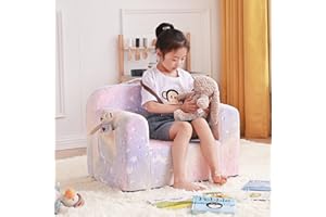 Givjoy Toddler Chair Plush Kids Couch, Comfy Kids Sofa Toddler Lounger Chair for Bedroom, Convertible Toddler Couch for Girls and Boys, Reading Chair for Kids