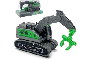 Boersma Construction Excavator Toys for 3 Year Old Boys, Toddler Car Toy Trucks, Kids Construction Vehicle Toys, Bulldozers Cranes Excavators Construction Trucks with Grab Wood Clip Gift for Birthday