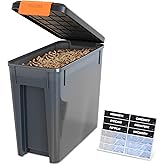 Traeger Grills BAC637 Stay Dry Pellet Storage Bin with Locking Lid, 22lb Capacity Wood Pellet Container with Flavor Stickers,