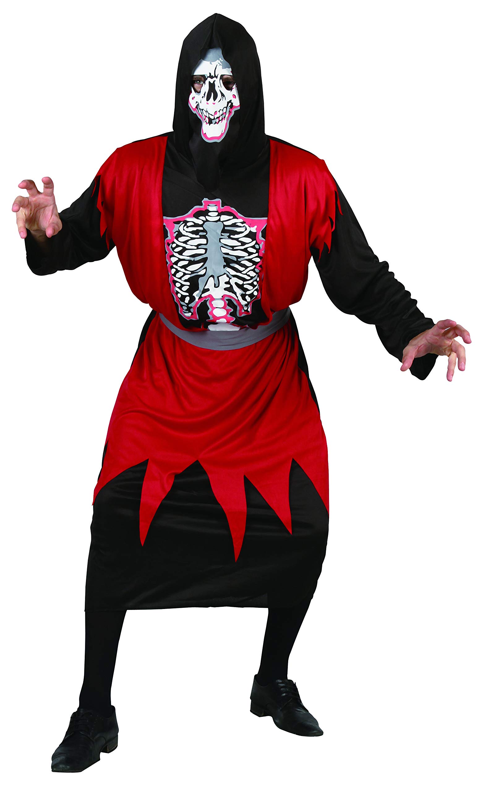 Ciao 62176 Spectrum Skeleton Grim Reaper Adult Costume (One Size), Red, Black