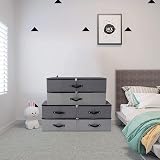 Omygarden Foldable Under Bed Storage Box 74.5x38x18 cm 2P Gray Black view 9