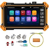 OTDR Fiber Tester, WANLUTECH 1550nm 24dB 5.55 inches Touchscreen Single Mode OTDR Support 1310/1490/1577/1625nm Live Test VFL OPM LS Event Map OLT (Optical Loss Test) RJ45 Cable Tester Network Tools