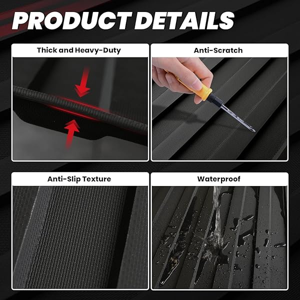 LASFIT 5.5FT BED MAT FOR FORD F-150 | F150 LIGHTNING 2026 2025 2024 67.1″ BED BOX ALL WEATHER PROTECTOR TPE TRUCK BED LINER DURABLE EASY CLEAN-NOT FIT FOR DROP IN BEDLIENR
