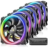 Antec RGB Fans, PC Fans 120mm RGB Fans, 5V-3PIN Addressable RGB Fans, Motherboard SYNC with 5V-3PIN, 120mm Fan 5 Packs with c