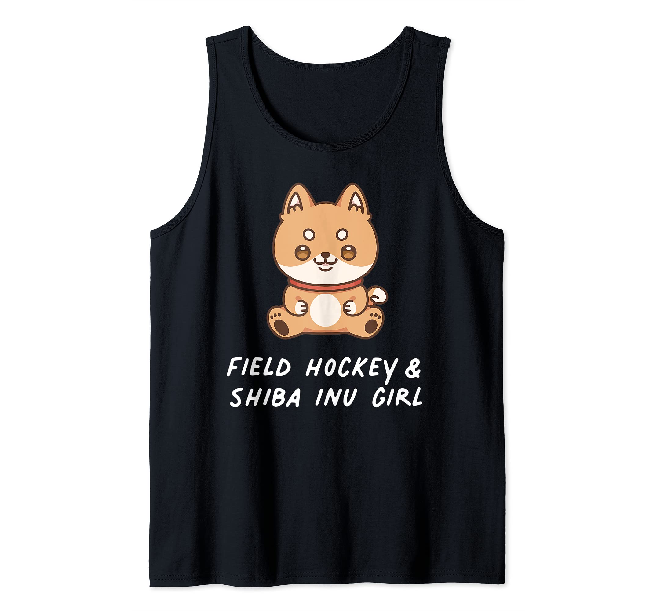 Field Hockey & Shiba Inu Girl Kawaii Sports Japanese Dog Tank Top