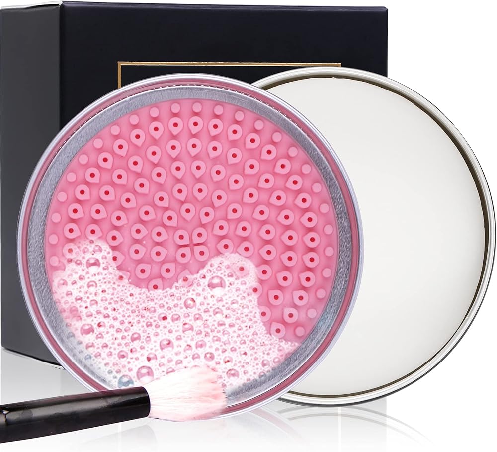 DUcare Makeup Brush Cleaner Set: Solid Soap & Silicone Pad for Blenders