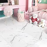 crayfomo 10pk Waterproof Marble White Vinyl Floor Tiles Self Adhesive 30x30cm view 6