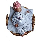 Theposhlayette Newborn Baby Girl Coming Home Outfit Personalized Floral Romper and Headband Set White Pink