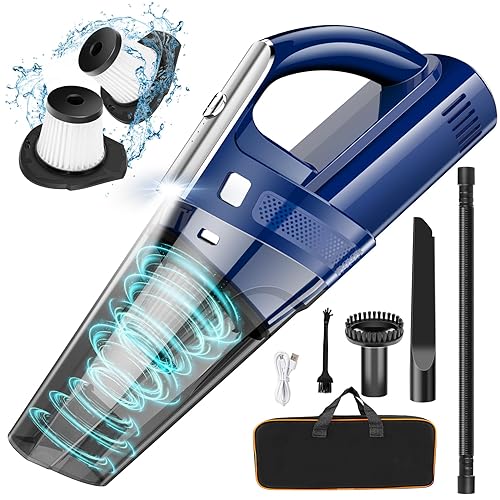 SAKOLD Handheld Vacuum Cordless Mini Portable Rechargeable Car Vacuum Cleaner with 11000PA Powerful Suction for Car Home and Office