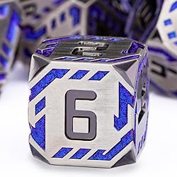 OGCOPHEN Metal DND Sci-fi Dice Set 7PCS Stripe
