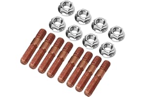 GOTOTOP M8 1.25 Threaded Turbo Studs Kit, Metal Alloy High Pressure Manifold Stud Nut Hardware Fine Workmanship Improves Engine Efficiency