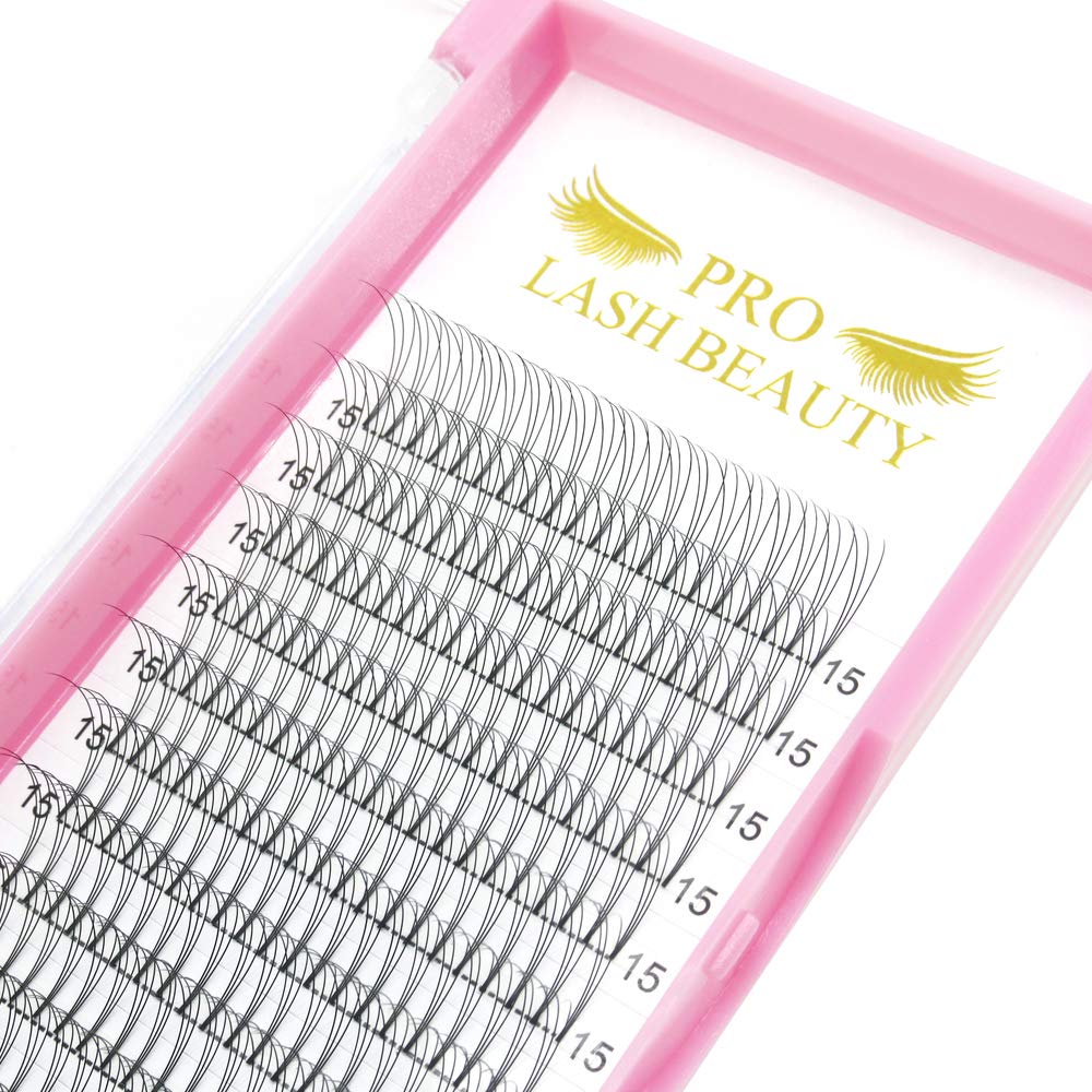 Pre Made Fan Eyelash Extensions 3D-C-0.10-16mm Short Stem Premade Fans Eyelash Extension Pre Fanned Russian Volume Lashes 0.07 0.10 Lash Extensions (3D-C-0.10-16)