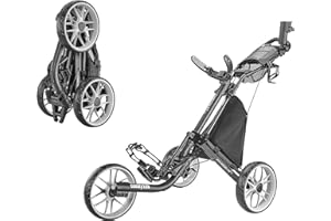 Caddytek CaddyLite EZ V8 Golf Push Cart - Lightweight 3 Wheel Foldable Cart with One-Click 2-Step Folding, EVA Wheels, Adjustable Handle, Cooler Basket, Umbrella & Drink Holder, Compact Golf Cart