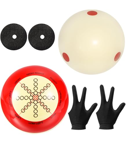 PowerGlide Lot De 16 Boules De Billard | Pois Et Rayures | Tournoi | 51 Mm De Diamètre, Avec Boule Blanche De 47,5 Mm | Boîte | Pour Tables à Pièces De Monnaie