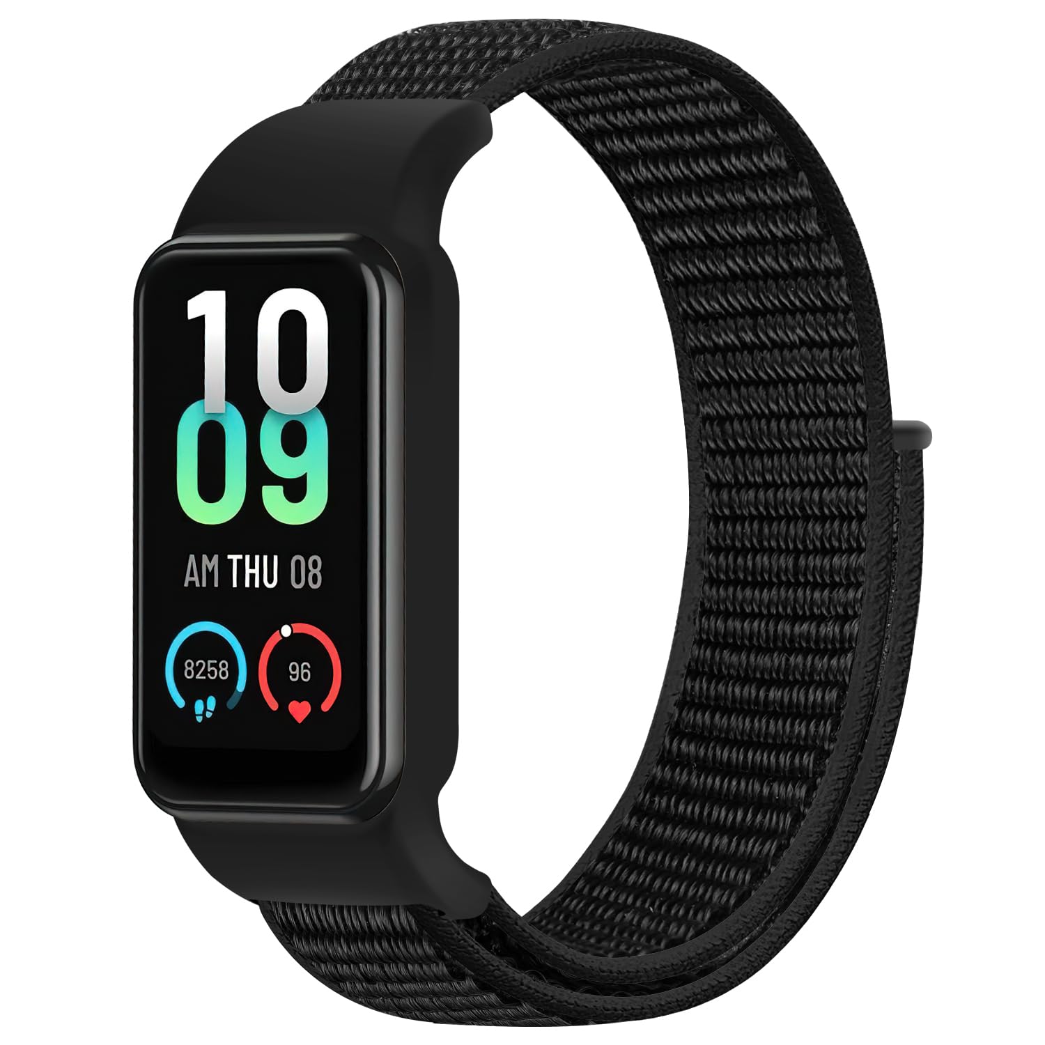 Photo 1 of Solo Loop Nylon Bands for Amazfit Band 7, Breathable Sport Wirstband Adjustable Replacement Strap for Amazfit Band 7 Women Men