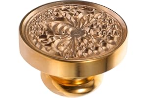 ADOCARN Bee Wax Seal Stamp Head 25mm Copper Alloy with Embossed Moon Phase and Bumblebee Design for DIY