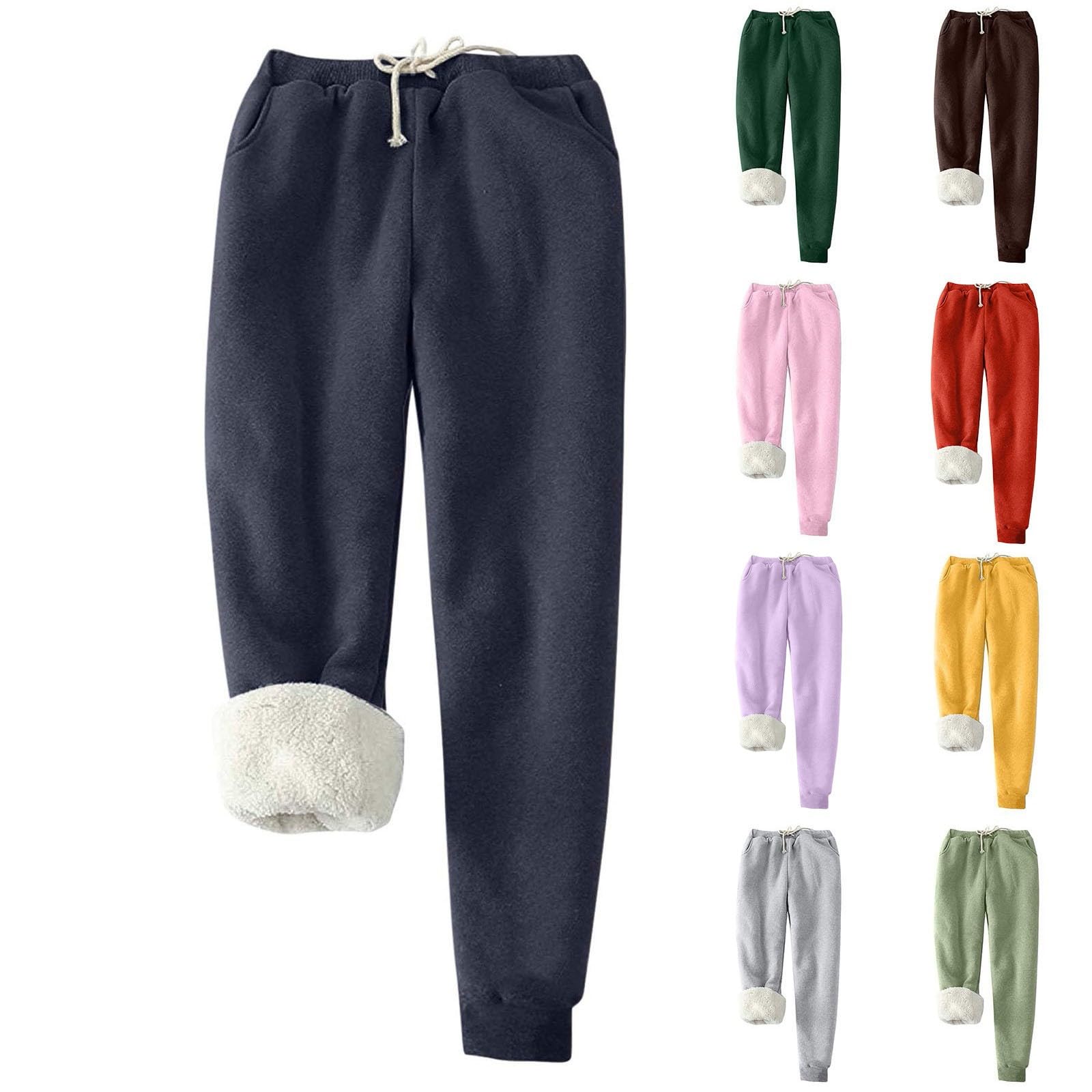 LQOYVVS My Placed Recently by Me Navy Sweat Pants for Womens,Fleece Lined Leggings Women,Womens Winter Pants,Fleece Joggers for Womens,Plus Size Warm Winter Sherpa Lined Sweatpants