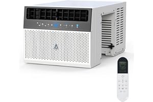 DAINSLEF 6,000 BTUs Window Air Conditioner, U-Shaped Adjustable Depth, Window AC Unit with Washable Filter, Remote Control, Ultra Quiet, Cools Up to 269 Sq. Ft., Quiet Operation, White