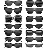 Pibupibu 14 Pack Mix Style Party Sunglasses Adult Bulk, Retro 80s 90s Colorful Sunglasses Party Favors Unisex