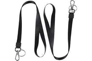 Oretgie 2 Pack Lanyards for ID Badges - Durable Lanyards for Keys, Black Key Lanyard with ID Holder for Men and Women,Clip & Buckle Badge Holder with Lanyard
