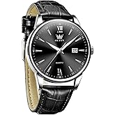 OLEVS Men's Watch,Classic Silver Watches for Men, Waterproof Stainless Steel Roman Numbers Men's Watch Easy to Read